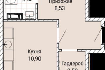 1-к квартира, 52,8 м², 6/9 эт.